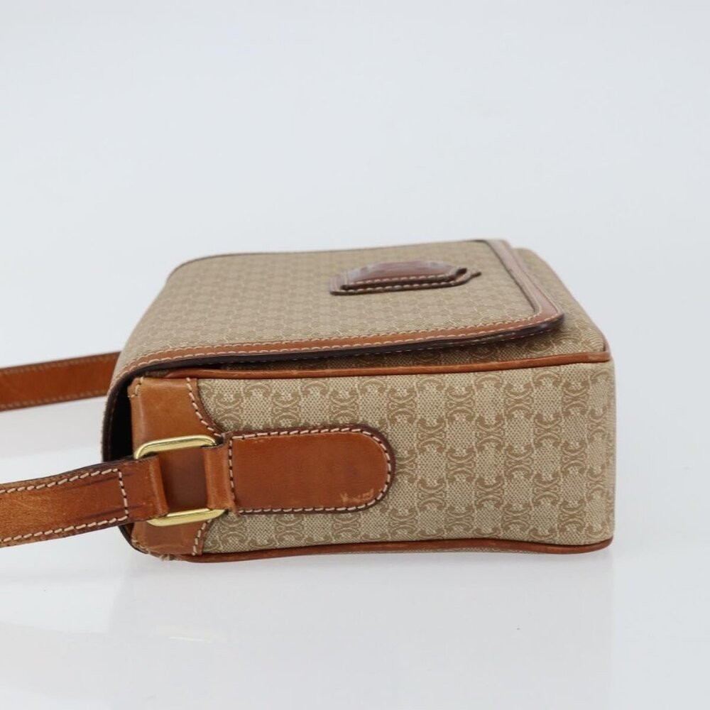 Authentic CELINE Macadam Canvas Shoulder Bag PVC Beige Gold - Picture 12 of 16